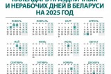 Фото: Календарь праздничных и нерабочих дней в Беларуси на 2025 год