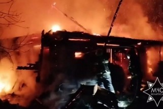 Фото: Хозяйственная постройка горела в Лидском районе: спасатели ликвидировали пожар