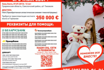 Фото: 12-летней жительнице Свислочского района Злате Заяц требуется трансплантация костного мозга